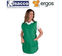 Isacco GREMBIULE PONCHO Smanicato Verde Maestra Asilo Estetista Pulizie Donna