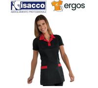 Isacco GREMBIULE TRINIDAD Donna Colletto Rosso Barista Cameriera Bistrot Sala
