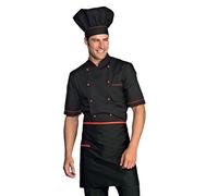Grembiule Vita cm 70x46 con Tasca - Isacco Nero+rosso Unica
