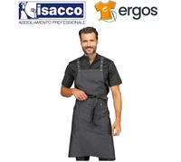 Isacco GREMBIULE WATSON Pettorina Jeans Nero Cuoco Lavapiatti Barbiere Barista