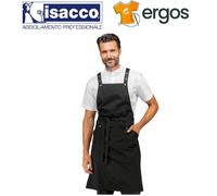 Isacco GREMBIULE WATSON Pettorina Nero Cuoco Lavapiatti Barbiere Barista Pub