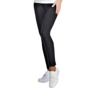 ISACCO Long Leggins da Donna in Cotone Elasticizzato (Nero)