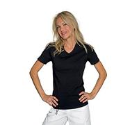 Isacco Maglietta Stretch Nero, Nero, XS, 97% Cotone 3% Spandex, Mezza Manica