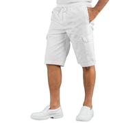 ISACCO Pantacargo Unisex in 100% Cotone (Bianco)