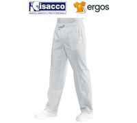 Isacco PANTALONE con Elastico Cuoco Settore Alimentare Sanitario Estetico Bianco