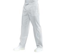 ISACCO Pantalone Unisex con Elastico in 100% Cotone (Bianco)