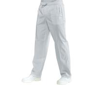 ISACCO Pantalone Unisex con Elastico in 100% Poliestere Boheme (Bianco)