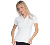 ISACCO Polo Stretch Donna Mezze Maniche in Cotone (Bianco)