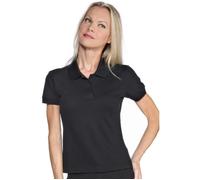 ISACCO Polo Stretch Donna Mezze Maniche in Cotone (Nero)