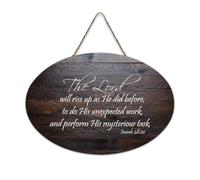 Isaia 28:21 The Lord Will Rise Up As He Did Before, to Do His Unexpected Work And Perform His Myste Cartello di benvenuto in legno rustico per portico anteriore porta aula Coffee Club Targa in legno