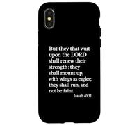 Isaia 40:31 Montare con le ali mentre le aquile versetto della Bibbia pregano Custodia per iPhone X/XS