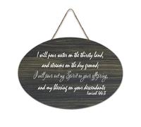 Isaia 44:3 I Will Pour Water on The Thirsty Land, And Streams on The Dry Ground; I Will Pour Out My Rustico Legno Hanging Sign Decorazione da Parete in Legno per Soggiorno Camera da Letto Porta