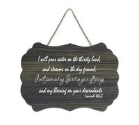 Isaia 44:3 I Will Pour Water on The Thirsty Land, And Streams on The Dry Ground; I Will Pour Out My Rustico Legno Hanging Sign Decorazione da Parete in Legno per Soggiorno Camera da Letto Porta