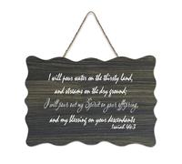 Isaia 44:3 I Will Pour Water on The Thirsty Land, And Streams on The Dry Ground; I Will Pour Out My Wood Sign 6x10 Bibbia Wall Art Targhe in legno per porta d'ingresso Soggiorno Cucina Decor