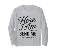 Isaia 6:8 Here I Am Send Me Bibbia Verse - Fede audace Gesù Maglia a Manica