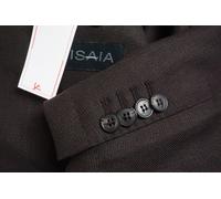 Isaia Napoli Giacca Sport In Lino Leggero Marrone Nera 38R NUOVA