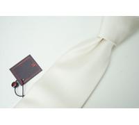 Isaia Napoli Satinato 100% Seta Bianco Cravatta Made IN Italy Nuovo