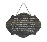 Isaiah 12:2 3 Wall Art, Surely God Is My Salvation; I Will Trust And Not Be Afraid. The Lord, cartello rustico in legno da appendere per soggiorno, camera da letto, porta finestra, casa, 15,2 x 25,4