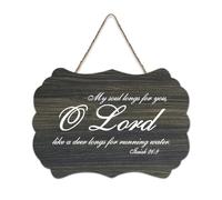 Isaiah 26:9 My Soul Longs for You, O Lord, Like A Deer Longs for Running Water, cartello di benvenuto in legno rustico per portico anteriore porta parete scuola aula Coffee Club cartello in legno 15,2