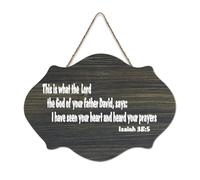 Isaiah 38:5 This Is What The Lord, The God of Your Father David, cartello in legno 15,2 x 25,4 cm, dedica della Bibbia, arte rustica, da appendere, targa in legno per porta d'ingresso, soggiorno