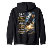 Isaiah 40:31 Wait on The Lord, Renew Strength Eagle Felpa con Cappuccio