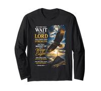 Isaiah 40:31 Wait on The Lord, Renew Strength Eagle Maglia a Manica