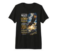 Isaiah 40:31 Wait on The Lord, Renew Strength Eagle Maglietta Premium