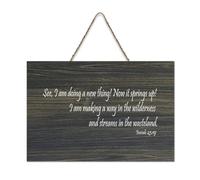 Isaiah 43:19 See, I Am Doing A New Thing, Now It Springs Up, Making A Way in The Wilderness And Stre Cartello rustico in legno da appendere per soggiorno, camera da letto, porta finestra casa, 15,2 x