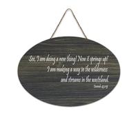 Isaiah 43:19 See, I Am Doing A New Thing, Now It Springs Up, Making A Way in The Wilderness And Stre Cartello rustico in legno da appendere per soggiorno, camera da letto, porta finestra casa, 15,2 x
