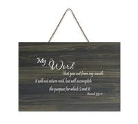 Isaiah 55:11 My Word That Goes Out from My Mouth It Will Not Return Void But Will Accomplish The Pur Cartello di benvenuto in legno rustico per portico anteriore porta decorazione da parete casa