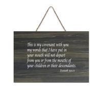 Isaiah 59:21 This Is My Covenant with You: My Words That I Have Put in Your Mouth Will Not Depart Fr Cartello in legno da parete 15,4 x 25,4 cm, rustico, da appendere, per porta d'ingresso e soggiorno