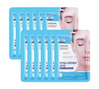 ISAKEN 12 Fogli Maschere in Tessuto Idratanti, Maschere per il Viso Idratanti Acido Ialuronico, Maschera Viso al Collagene Idrosolubile Maschera Viso al Retinolo per Tutti i Tipi di Pelle