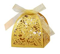 ISAKEN 50 Pezzi Scatole Regalo Bomboniere Comunione Scatoline Portaconfetti Segnaposto Battesimo Scatoline Cartone Portaconfetti per Festa Matrimonio Battesimo Compleanno Anniversario