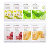 ISAKEN 8 Fogli Maschera Viso Idratante Maschera Viso alla Frutta Daily Sheet Mask With Perfect Adhesion Maschera Viso Purificante, con Effetti Diversi, SkinCare Idratante per Ogni Della Pelle