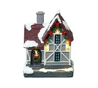ISAKEN Casette in Miniatura Natale, Mini Casette da Neve con Neve e Villaggio, Case del Villaggio di Natale a Batteria, Regalo di Natale per Bambini
