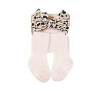 ISAKEN Fascia Capelli Fasce Neonata Fascetta Neonata Battesimo con Calzini alti al Ginocchio Bambina, Fascia Elastica per Capelli con Fiocchi per Bambini Infant Ragazza