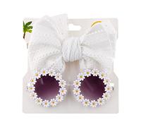 ISAKEN Occhiali da Sole a Fiori Occhiali da Sole per Bambini Elastico Bambina Cerchietti Capelli con Fiocco Fasce Morbidi Turbante Neonata Elastiche Fasce per Capelli per Bambini