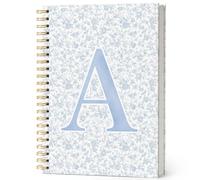 ISANOU Personalized Initial A Hardcover Spiral Notebook Journal for Women | Simpatico taccuino floreale personalizzato per scuola, lavoro, appunti, regali personalizzati per donne, uomini, adolescenti