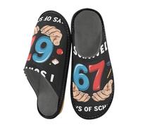 ISAOA 67 pantofole da casa blu e rosse con entrambe le mani, per donne e uomini, pantofole antiscivolo calde pantofole da casa per interni ed esterni, 34-35, 67 Blu e Rosso Entrambe le Mani, 44.5/45