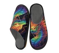 ISAOA A Rainbow Dragon House Pantofole per donne e uomini, pantofole antiscivolo calde pantofole per interni ed esterni, 34-35, Un drago arcobaleno, 39.5/40 EU