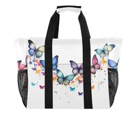 ISAOA Acquerello colorato disegno farfalla borse da spiaggia per le donne grande impermeabile spiaggia tote bag viaggio piscina yoga infermiera shopping tote bag