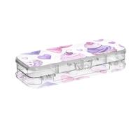 ISAOA Astuccio a forma di cuore per caramelle e cupcake, con coperchio a scatto, astuccio trasparente a due piani con 4 righelli divisori, organizer per la scuola e l'ufficio