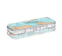 ISAOA Astuccio Capybaras in The Water Pencil Box con coperchio a scatto, astuccio trasparente a doppio piano con 4 righelli divisori, organizer per penne per scuola e ufficio