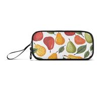 ISAOA Astuccio colorato con frutta tropicale e pera di grande capacità, 3 scomparti, portatile, grande, per adolescenti, ragazzi, ragazze, adulti, studenti, Pera di frutta tropicale colorata, Taglia