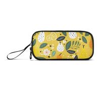 ISAOA Astuccio con 3 scomparti, grande capacità, con foglie di pera e frutta, portatile, grande, per adolescenti, ragazzi, ragazze, adulti, studenti, Foglie Di Pera Cartone, Taglia unica, Organizer