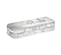 ISAOA Astuccio con mandria di cavalli bianchi che corrono attraverso l'acqua, scatola per matite con coperchio a scatto, astuccio trasparente a doppio piano con 4 righelli divisori, organizer per