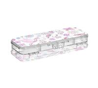 ISAOA Astuccio con unicorno Pegasus Fairytale Spring Vector, scatola con coperchio a scatto, astuccio trasparente a due piani con 4 righelli divisori, organizer per penne per scuola e ufficio