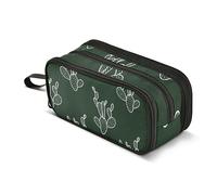 ISAOA Astuccio di grande capacità disegnato a mano cactus verde scuro sacchetto sacchetto grande penna borsa borsa cancelleria per ragazze ragazzi adulti studenti, #1, Taglia unica, Organizer per