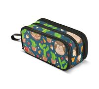 ISAOA Astuccio di grande capacità, grazioso cactus ricci, borsa grande per penne, cancelleria per ragazze, ragazzi, adulti, studenti, #9, Taglia unica, Organizer per borse