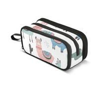 ISAOA Astuccio di grande capacità (lama e cactus), grande astuccio per penne, cancelleria per ragazze, ragazzi, studenti, adulti, astuccio con cerniera, Colore 1, Taglia unica, Organizer per borse